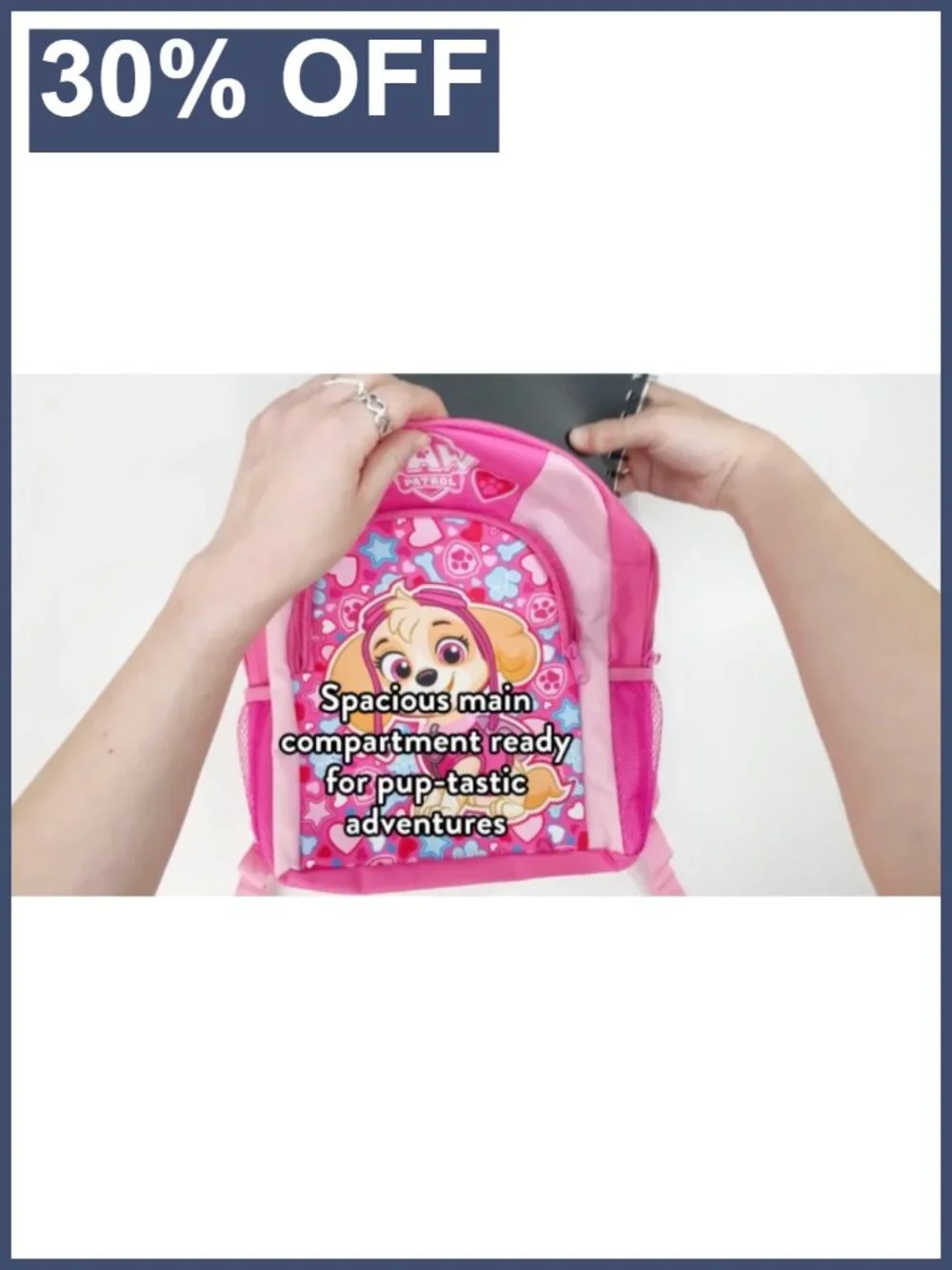 Paw Patrol Skye Daypack Backpack for Kids, Adjustable Straps, 3 Pockets, School